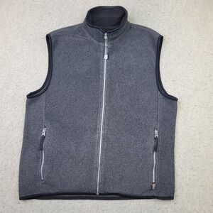 IZOD PerfomX Vest Mens M Full‎ Zip Gray Mock Neck Fleece Golf Performance